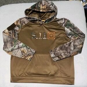 5.11 Tactical Hoodie Mens 2XL  Realtree Camo Pullover Zip Sleeve Pocket * Read *
